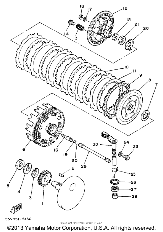 XT350UC (CA ED.) Сцепление