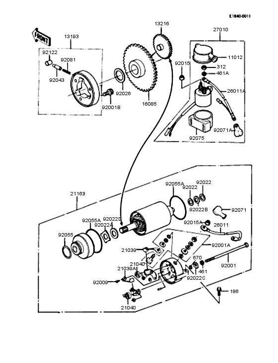 Starter motor/starter clutch