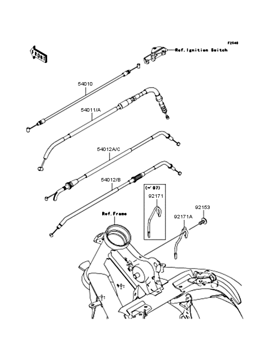 ER650 Тросы управления
