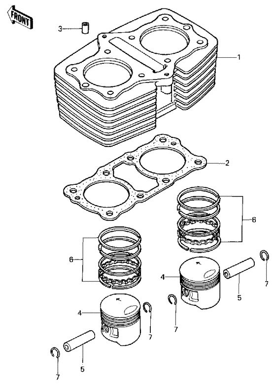 Cylinder/pistons