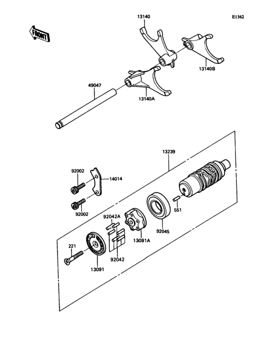 ZX1100 Change drum / shift fork