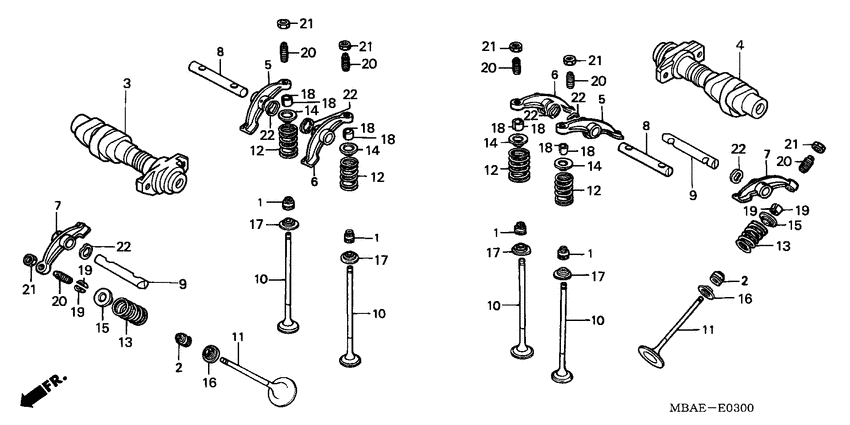 VT750C Распред вал / клапана