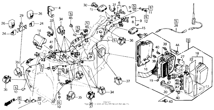 Wire harness except i