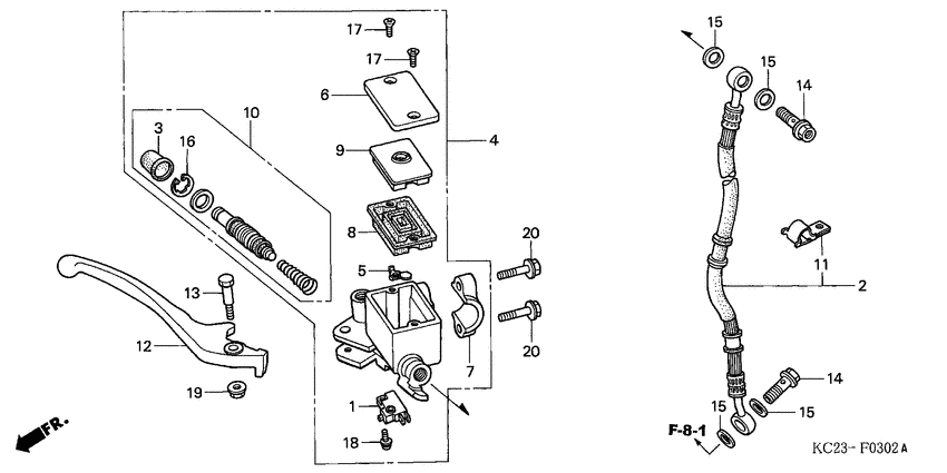 CM125C Fr. brake master cylinder