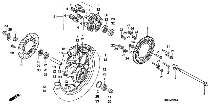 Rear wheel complete assy