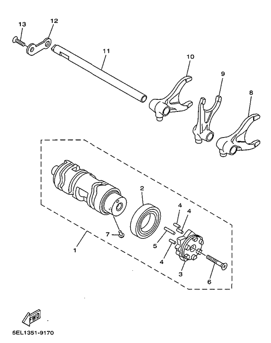 XVS1100 Shift cam. fork