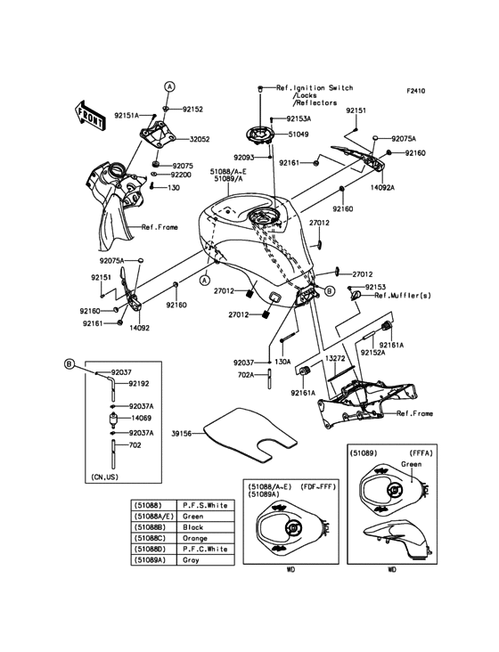 ZX636 Топливный бак