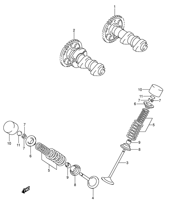 DR-Z400 Распред вал / клапана