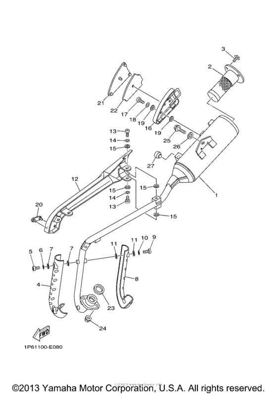 TTR50EV Выхлопная система
