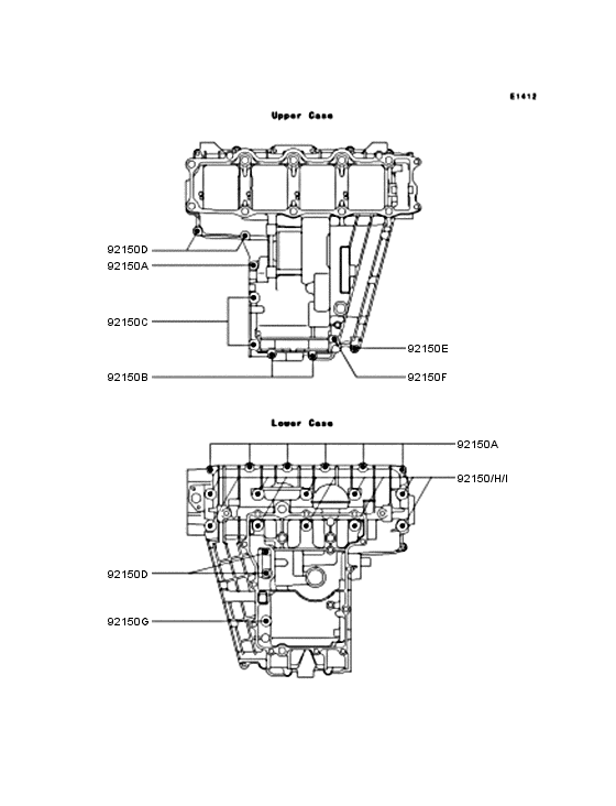 ZX750 Болты крепления картера