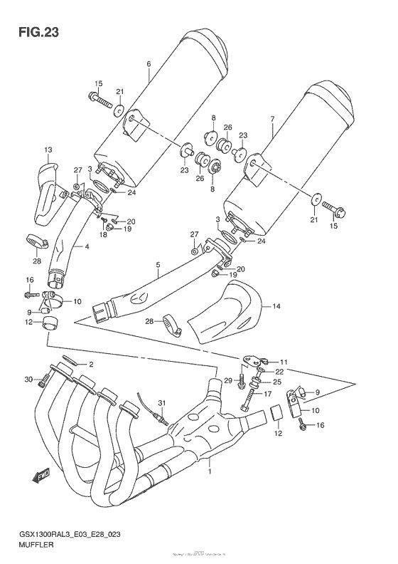 Muffler (Gsx1300Ral3 E28)