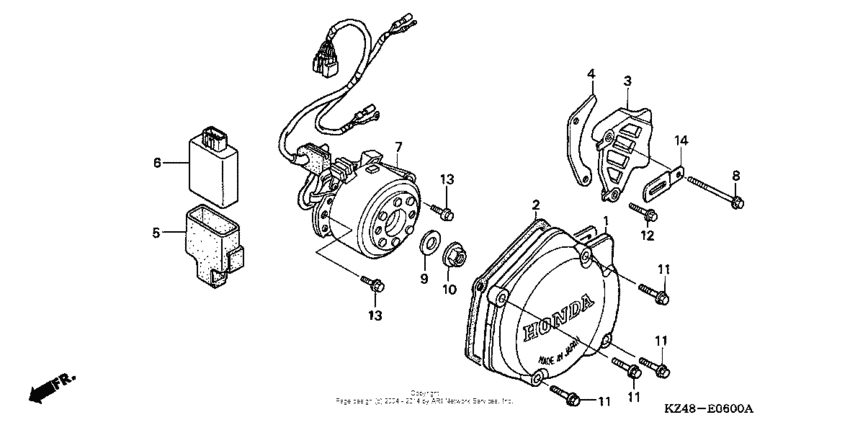 Left crankcase cover + alternator