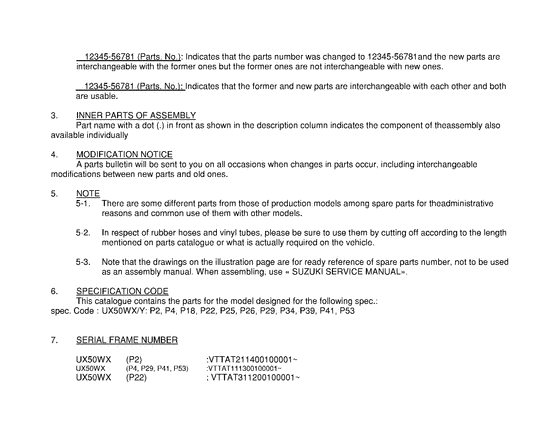 UX50 Catalog preface