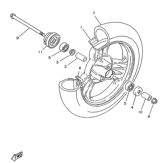 YA50R Переднее колесо