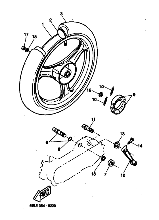 YH50 Rear wheel complete assy