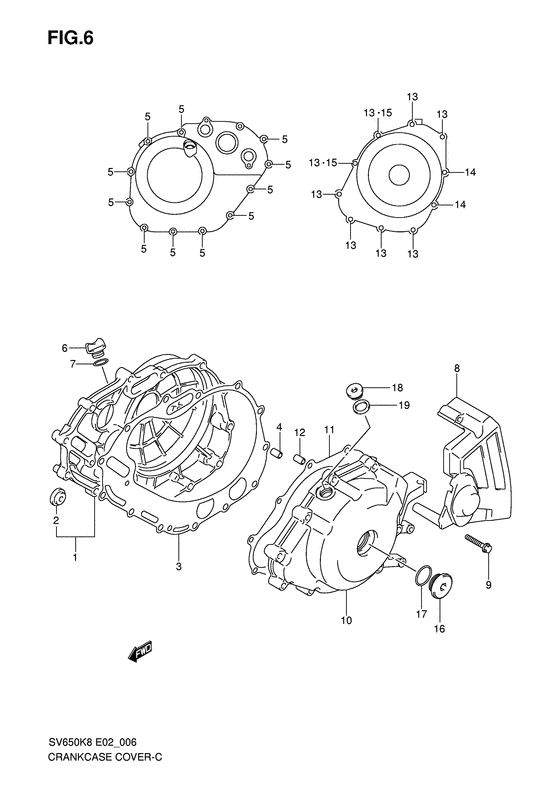 Crankcase cover ass`y  (v