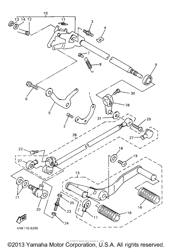 XVZ13LTJ Вал переключения