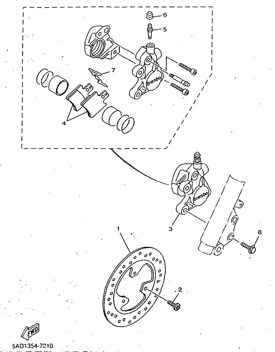 YN50R Передний тормоз