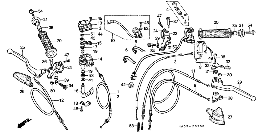 Handle lever/switch/cable