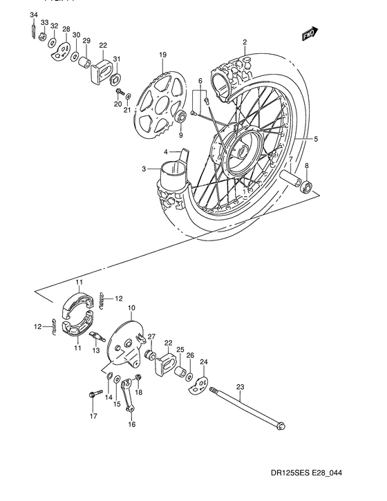 Rear wheel complete assy