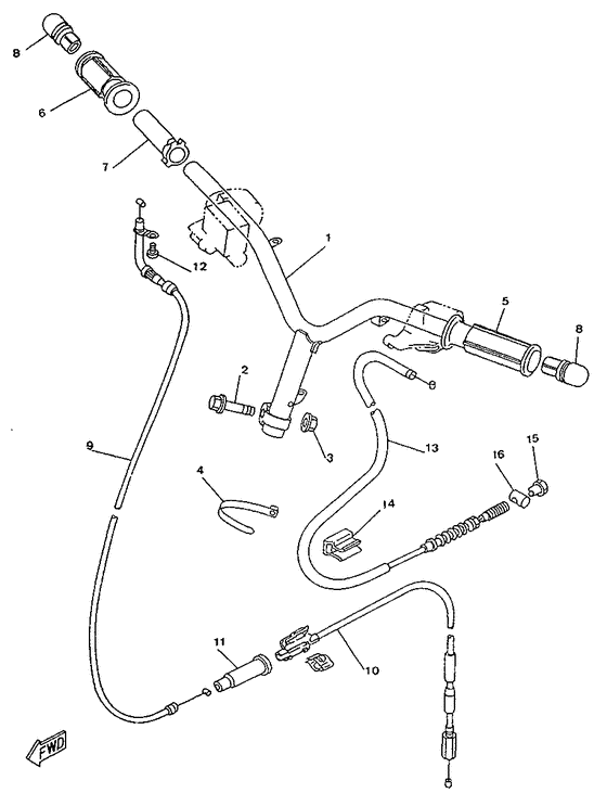 Steering handle. cable