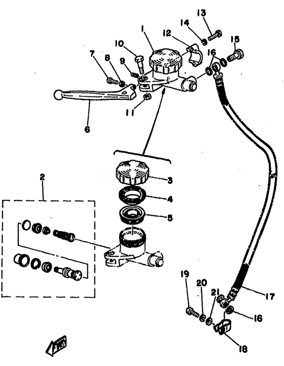 Master cylinder. brake hose