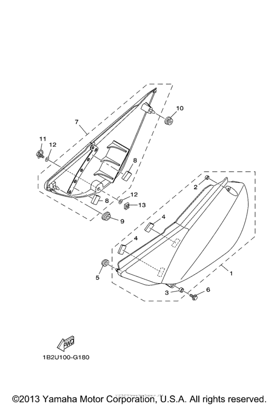 TTR125LX Боковые обтекатели