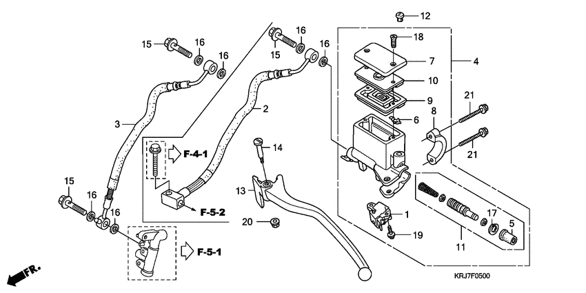 Rr. brake master cylinder