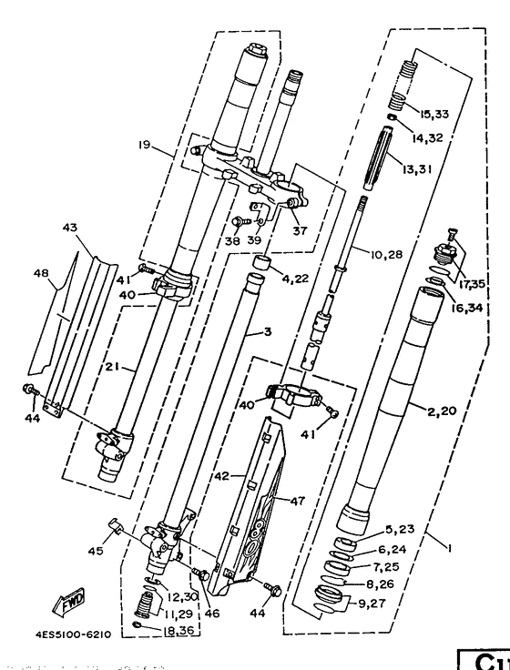 YZ80 Передняя вилка