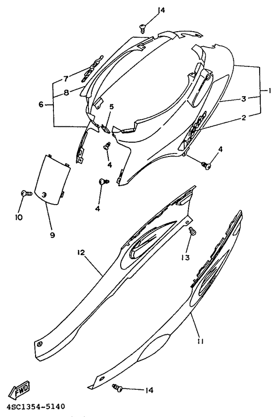 YA50ZA Side cover  /  oil tank