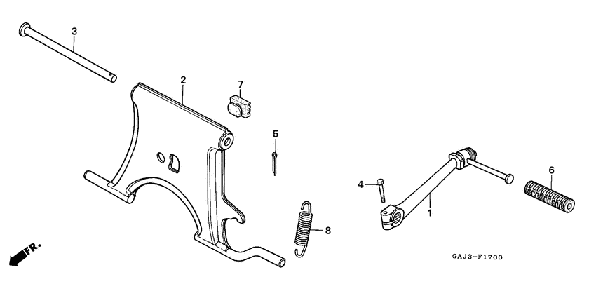 Stand/kick starter arm