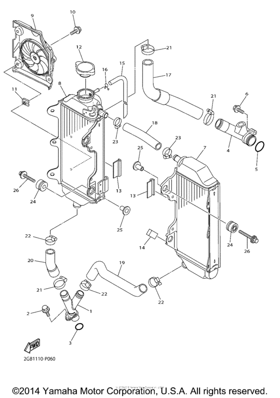 WR250FF Радиатор и Патрубки