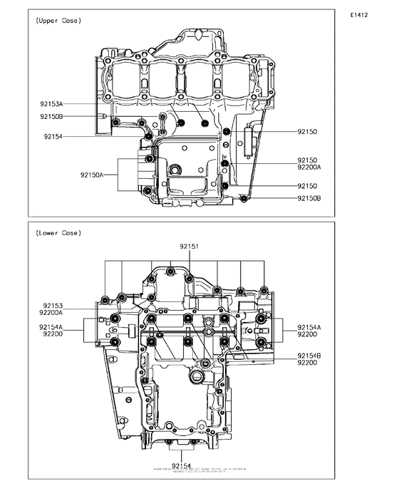 ZX1000 Болты крепления картера
