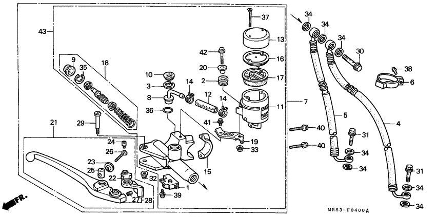 Fr. brake master cylinder