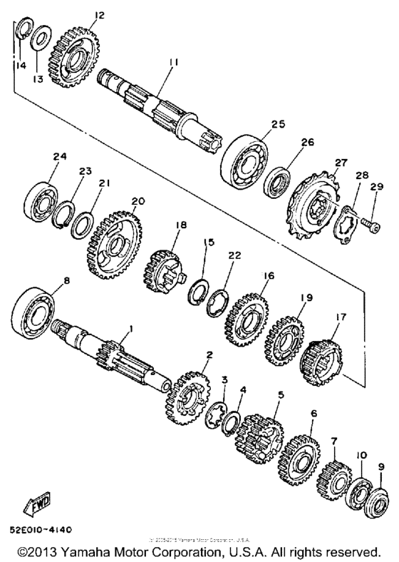 XT350TC (CA ED.) Трансмиссия