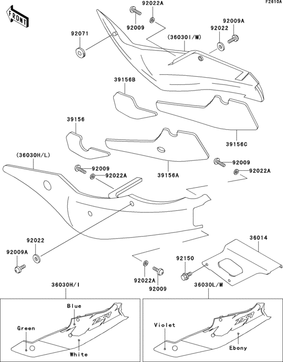 Side covers/chain cover(zx750-l2)
