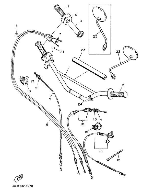 Steering handle. cable