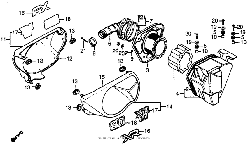 Air cleaner + side cover 79-82