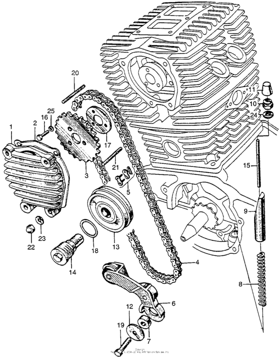Cam chain + cam chain adjust