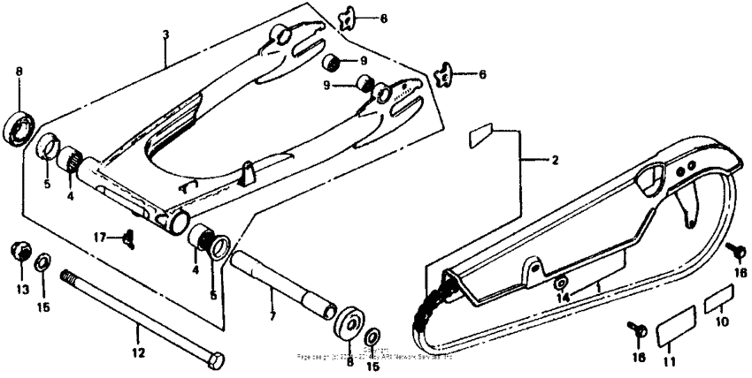 Swingarm + chain case 80-82