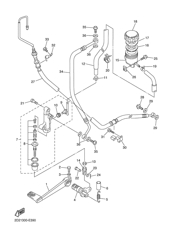 FJR1300AS Задний торм цилиндр