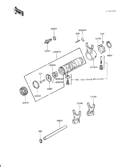 Gear change drum & forks