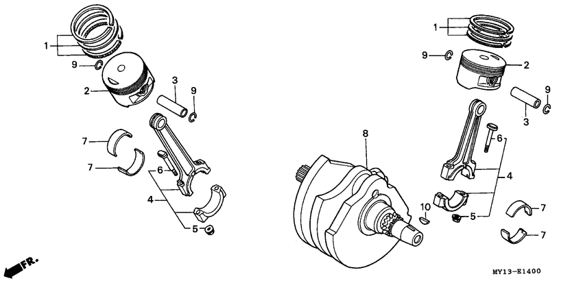 Crankshaft/piston