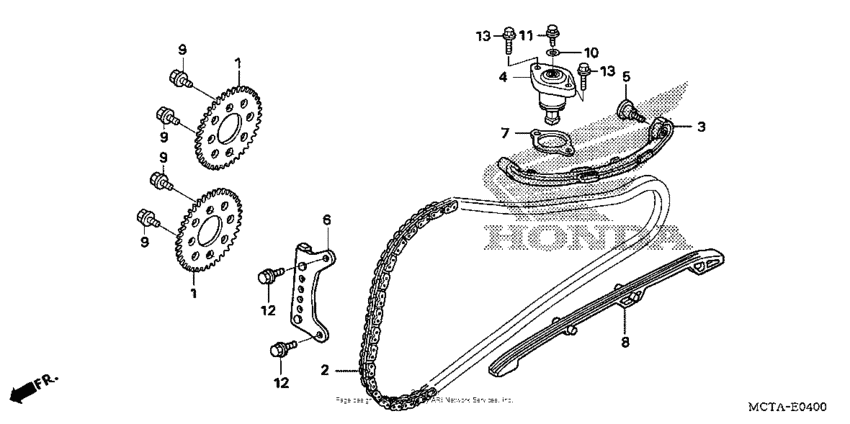 Cam chain + tensioner