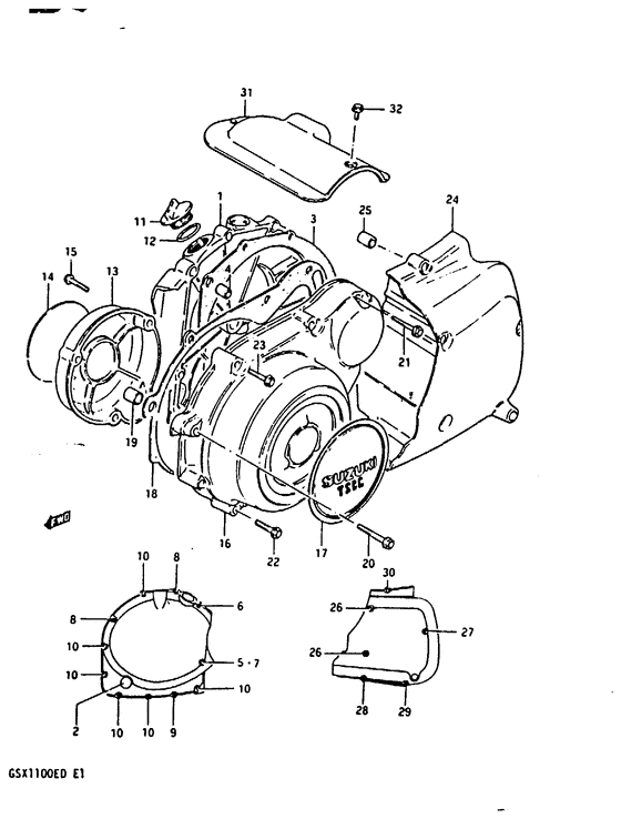 Crankcase cover ass`y  (v