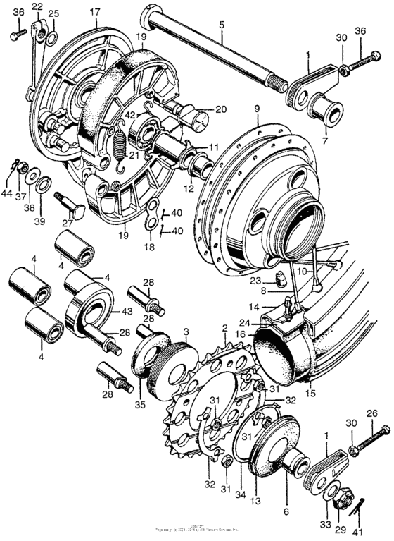 Rear wheel + rear brake