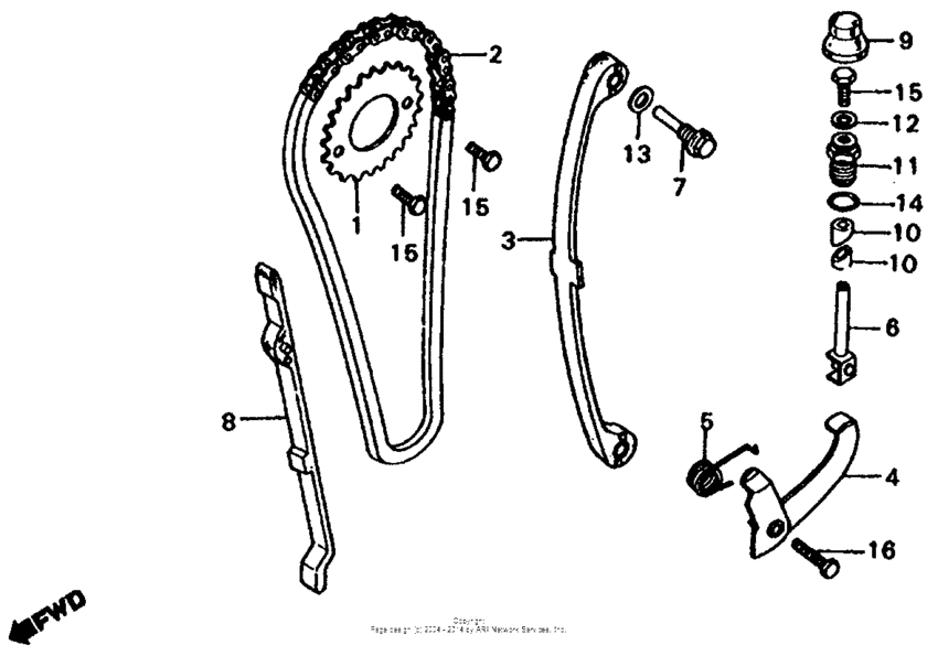 Cam chain + tensioner