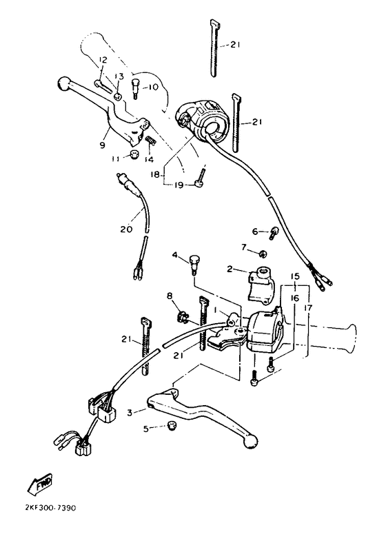 XT600 Interruptor de manija . palanc