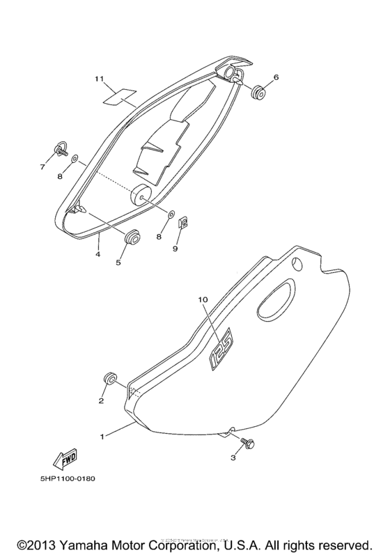 TT125RM Боковые обтекатели