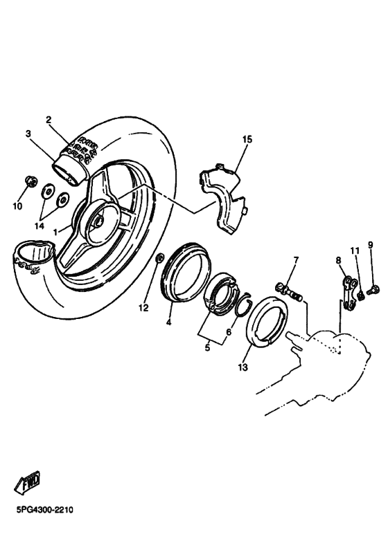 PW50 Rear wheel complete assy